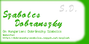szabolcs dobranszky business card
